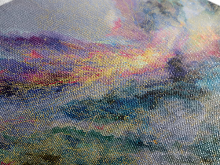 Colorful Abstract Mountain Light Canvas Print, African Art Abstract, Modern Wall Art, Luxury Home Decor, Textured Painting