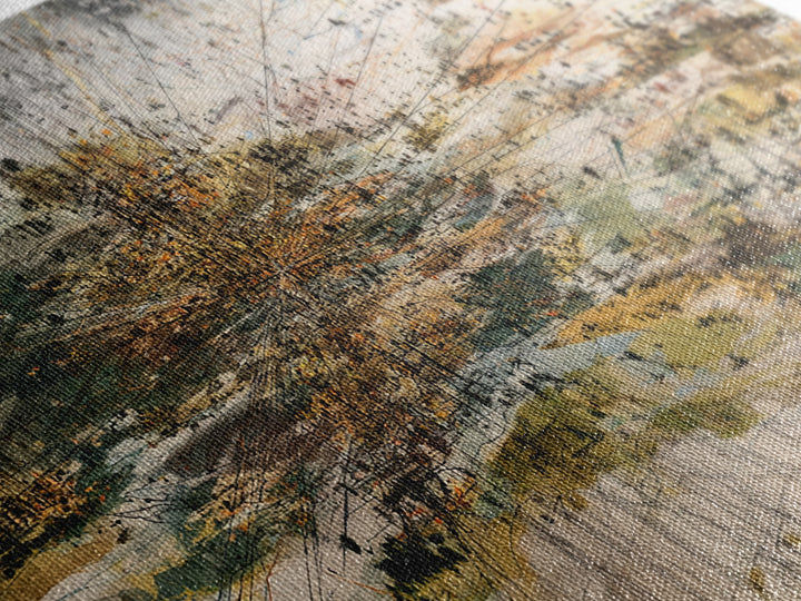 Abstract City Grid In Earth Tones Wall Art, Modern African Inspired Map Print, Contemporary Office Decor Canvas For Living Room