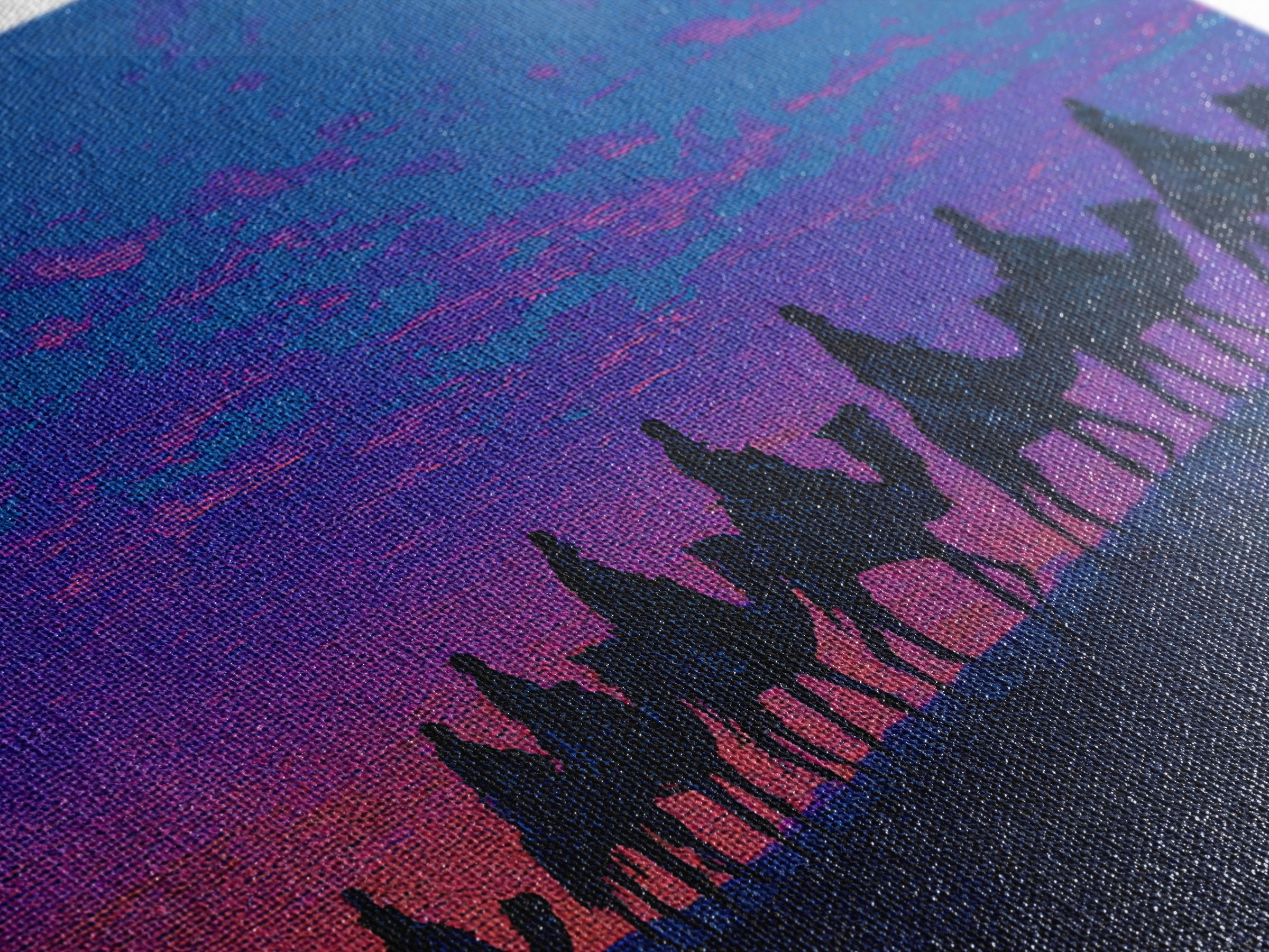 Purple Sunset Camel Caravan Silhouette Canvas Print, African Safari Art, Moroccan Travel Poster, Vibrant Wall Decor, Bedroom Wall Decor