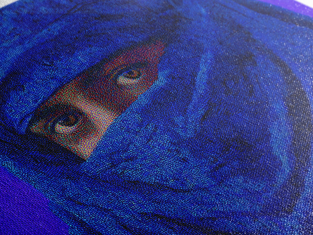 Blue Tuareg Veiled Face Portrait Wall Art, African Portrait, Moroccan Travel Poster, Contemporary Canvas Decor, Bold Home Decor