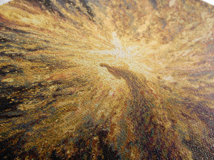 Radiant Golden Spiritual Figure Wall Art, Abstract Light Burst Painting, Mystical Afrocentric Decor, Statement Home Decor