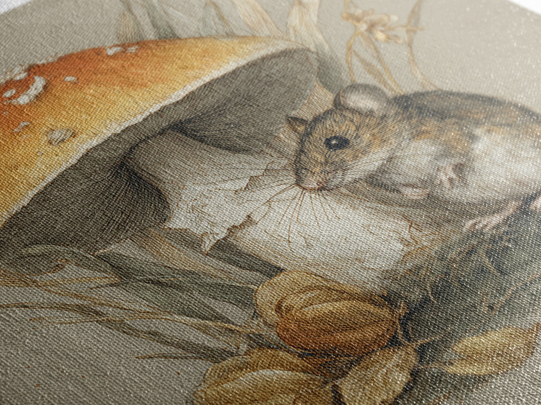 Tiny Field Mouse Canvas Print, Animal Art, Nursery, Living Room Decor, Fine Art, Creature, Modern Decor, Fine Art Print, ANI-1x1-10