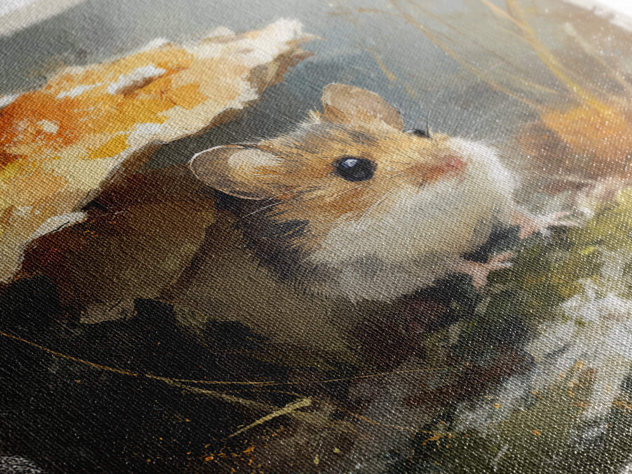 Tiny Field Mouse Framed Canvas Print, Animal Art, Cat Art, Living Room Decor, Watercolor Art, Creature, Art Print, ANI-1x1-34