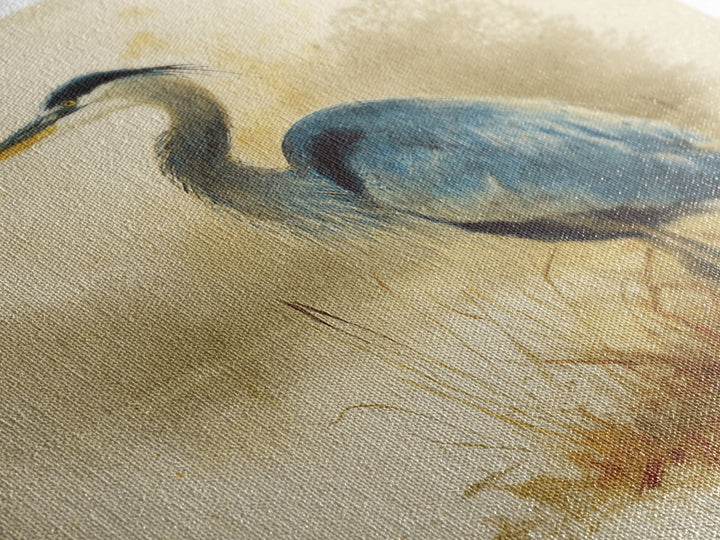 Blue Heron Standing Canvas Print, Animal Art, Printable Art, Living Room Decor, Fine Art, Creature, Downloadable Art, ANI-1x1-35