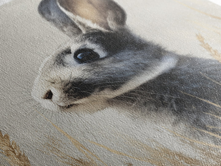 Curious Rabbit in a Soft Watercolor Meadow Canvas Print, Animal Art, Trendy Wall Art, Living Room Decor, Fine Art, Creature, ANI-1x1-5