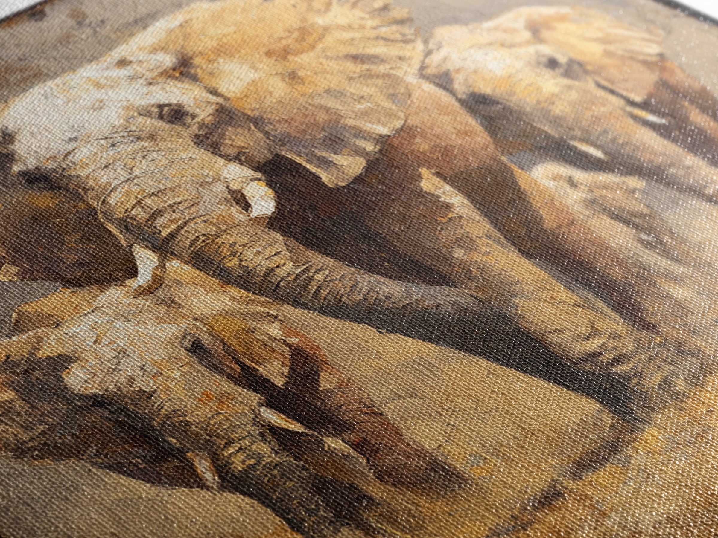 Elephant Family Walking Through Dusty Golden Light Canvas Print, Animal Art, Safari Nursery Decor, Living Room Decor, Creature, ANI-1x1-62