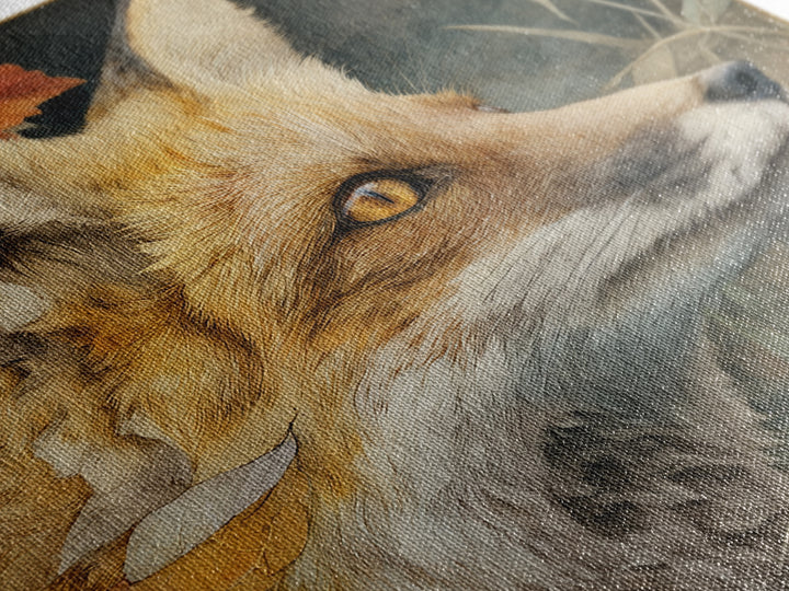Dignified Fox Portrait Framed Canvas Print, Animal Art, Art Print, Living Room Decor, Fine Art, Creature, Digital Art, ANI-1x1-73