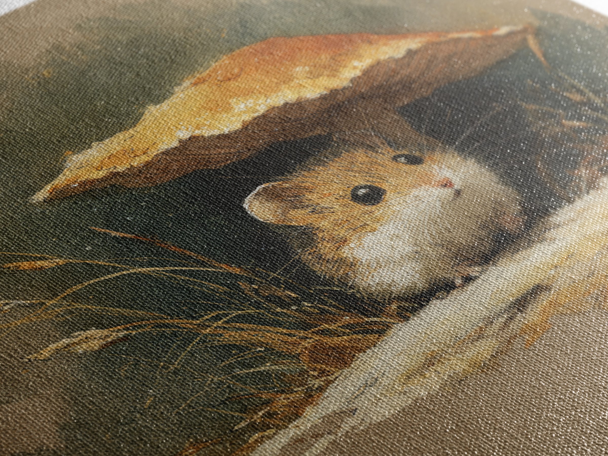 Tiny Field Mouse Canvas Print, Animal Art, Neutral Decor, Living Room Decor, Oil Painting, Creature, Wall Art, Home Decor, ANI-1x1-82