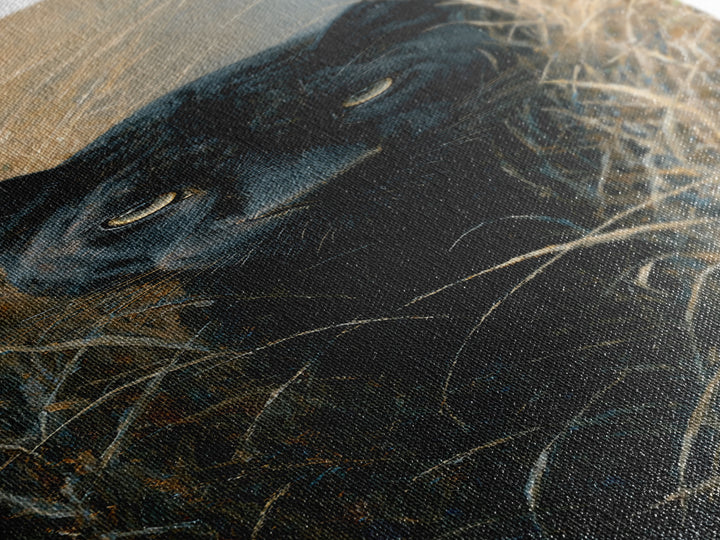 Dramatic Black Panther Emerging from Deep Jungle Canvas Print, Animal Art, Safari Nursery Decor, Living Room Decor, Creature, ANI-1x3-18