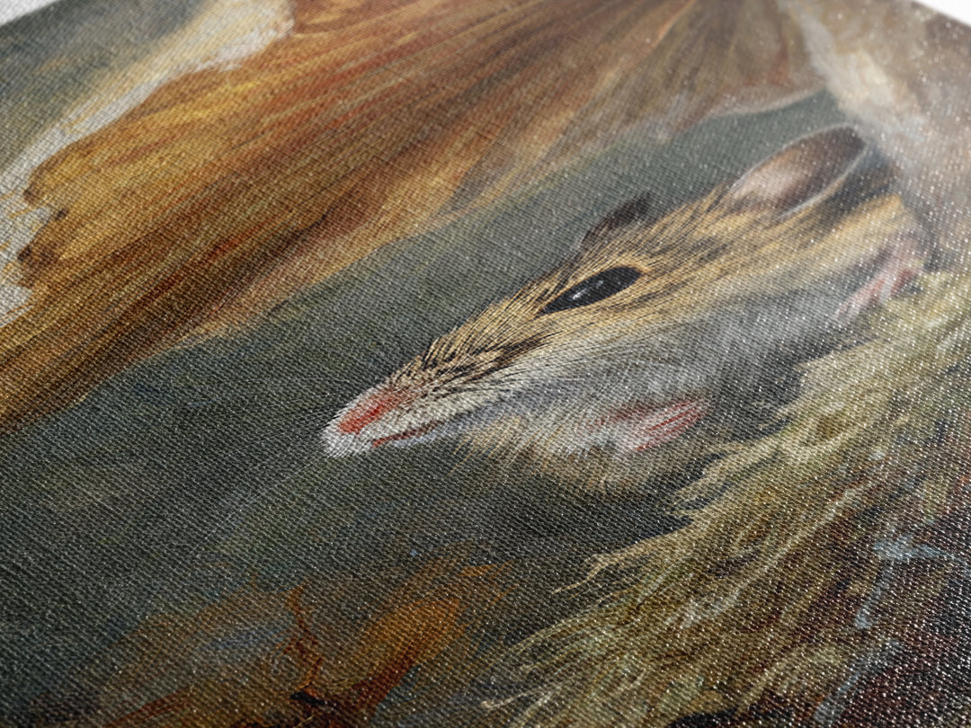 Tiny Field Mouse Canvas Print, Animal Art, Boho Wall Art, Living Room Decor, Fine Art, Creature, Statement Artwork, Boho Decor, ANI-1x3-22