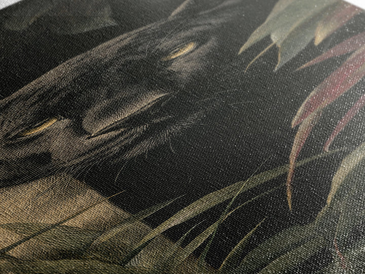 Dramatic Black Panther Emerging from Deep Jungle Canvas Print, Animal Art, Safari Nursery Decor, Living Room Decor, Creature, ANI-1x3-42