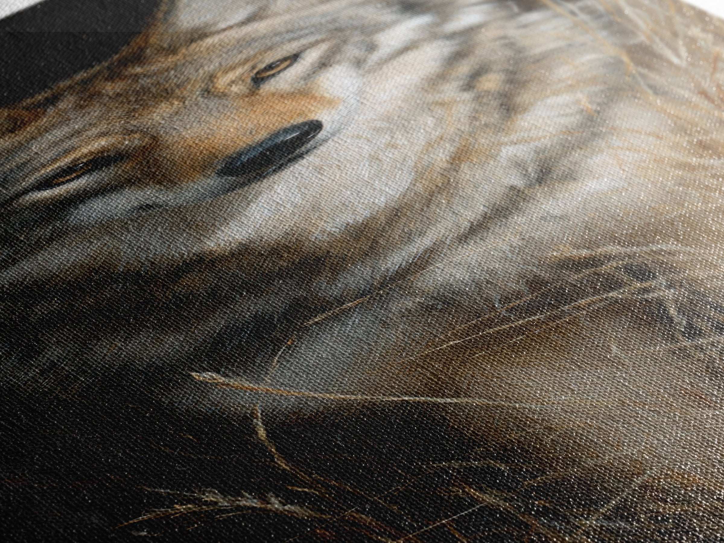Dog Portrait with Painterly Collar and Loyal Canvas Print, Animal Art, Cat Art, Living Room Decor, Fine Art, Creature, ANI-1x3-49