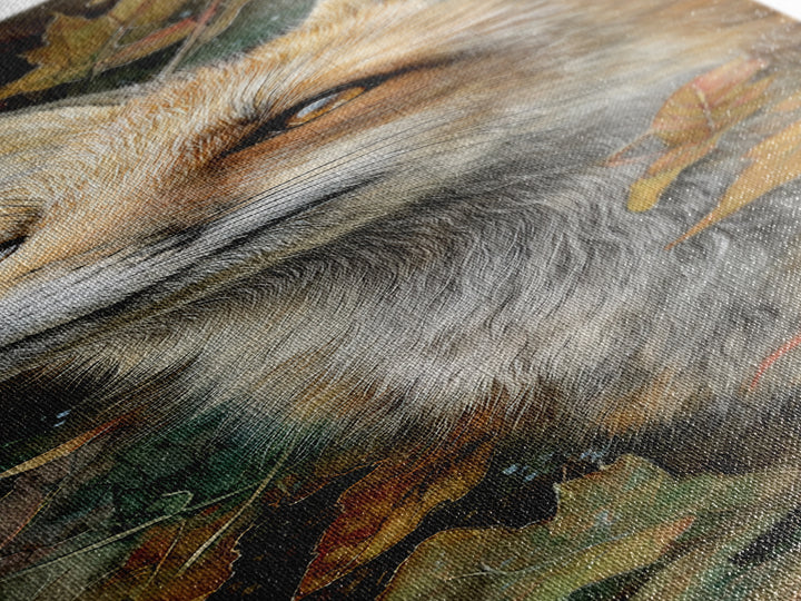 Dignified Fox Portrait Framed Canvas Print, Animal Art, Textured Painting, Living Room Decor, Fine Art, Creature, ANI-1x3-61