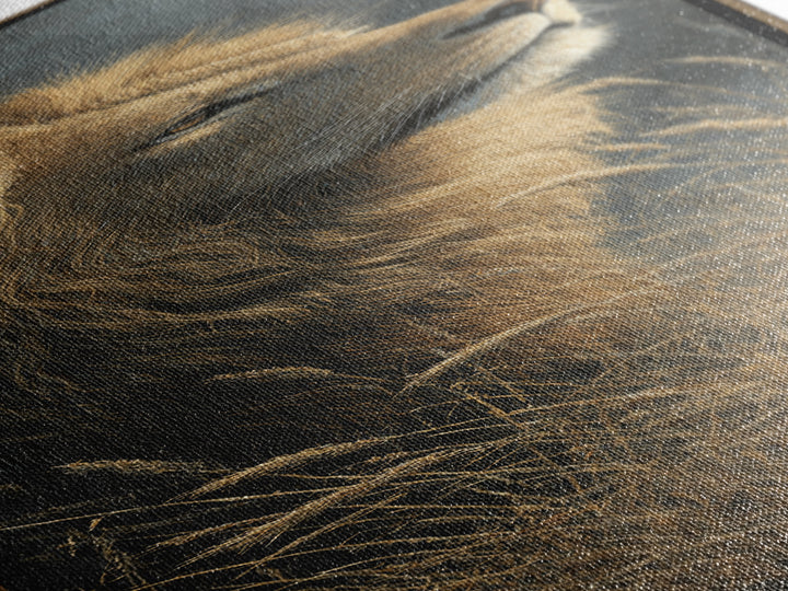 Regal Lion Profile Canvas Print, Animal Art, Minimalist Decor, Living Room Decor, Creature, Oil Painting, Digital Wall Art, ANI-1x3-93