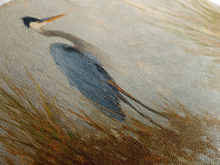 Blue Heron Standing Canvas Print, Animal Art, Printable, Living Room Decor, Fine Art, Creature, Nursery, Boho Wall Art, ANI-2x1-31