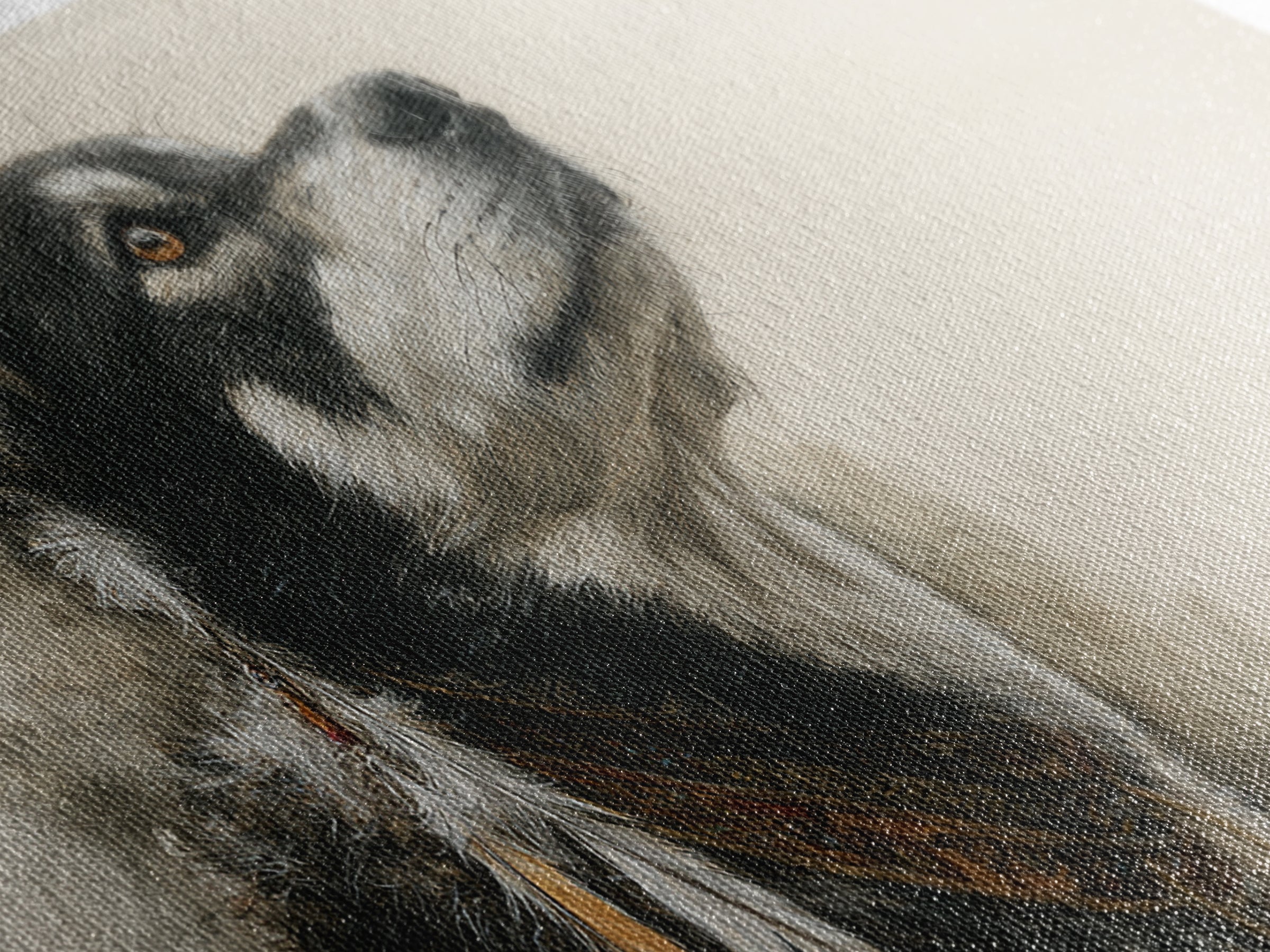 Dog Portrait with Painterly Collar and Loyal Canvas Print, Animal Art, Wall Decor, Living Room Decor, Oil Painting, Creature, ANI-2x1-57