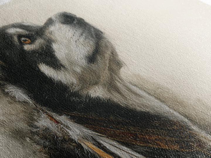 Dog Portrait with Painterly Collar and Loyal Canvas Print, Animal Art, Wall Decor, Living Room Decor, Oil Painting, Creature, ANI-2x1-57