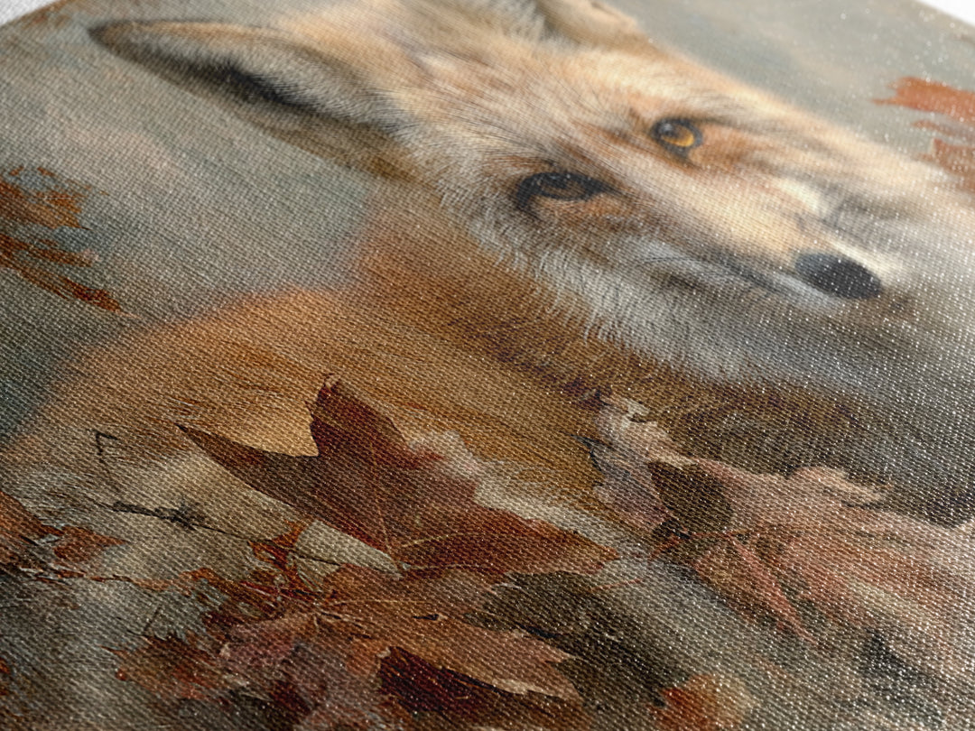 Dignified Fox Portrait Canvas Print, Animal Art, Digital Wall Art, Living Room Decor, Fine Art, Creature, Modern Wall Art, ANI-2x1-69