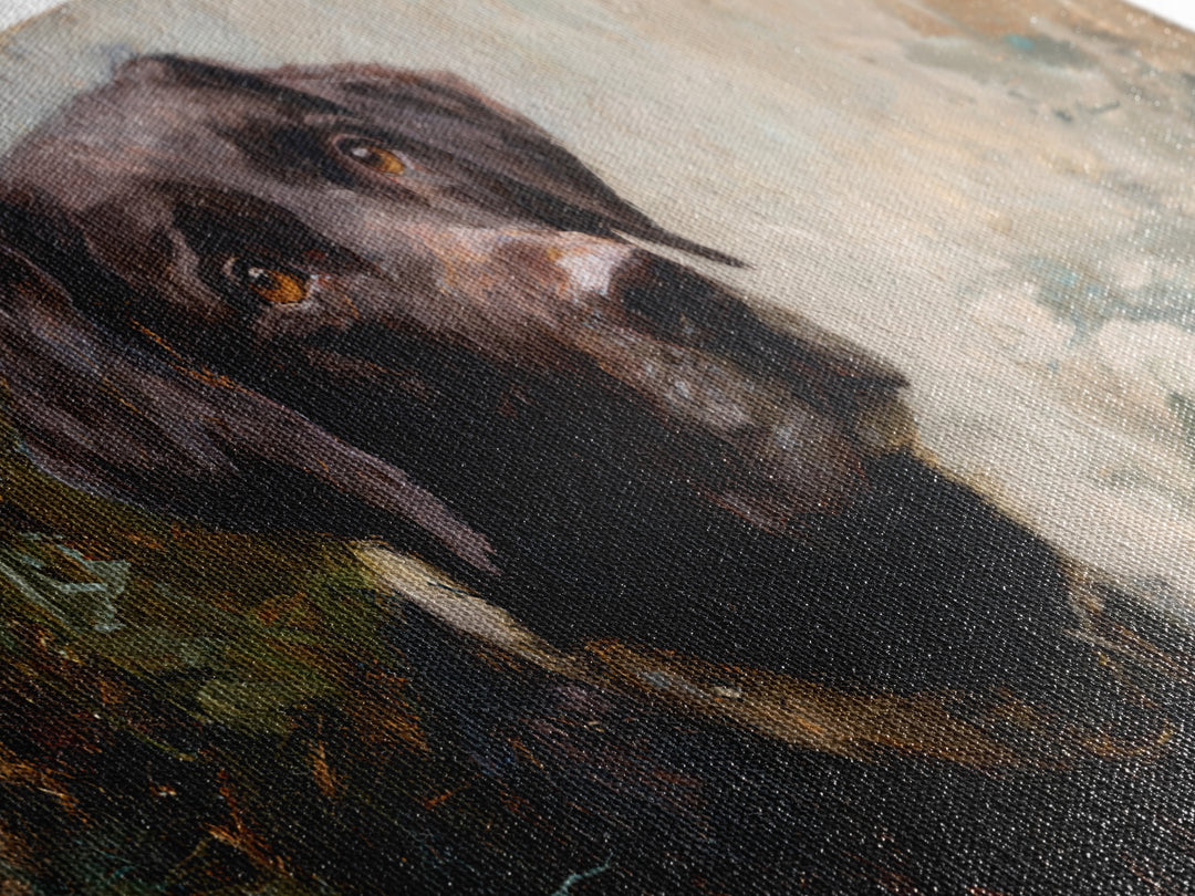 Dog Portrait with Painterly Collar and Loyal Framed Canvas Print, Animal Art, Printable Wall Art, Living Room Decor, Creature, ANI-2x1-81