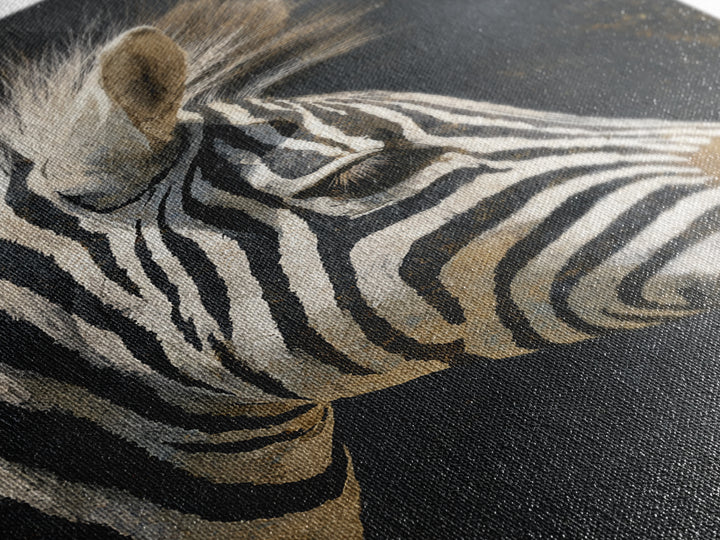 Zebra Portrait with Bold Graphic Stripe Pattern Framed Canvas Print, Animal Art, Wall Art, Living Room Decor, Creature, ANI-2x3-1