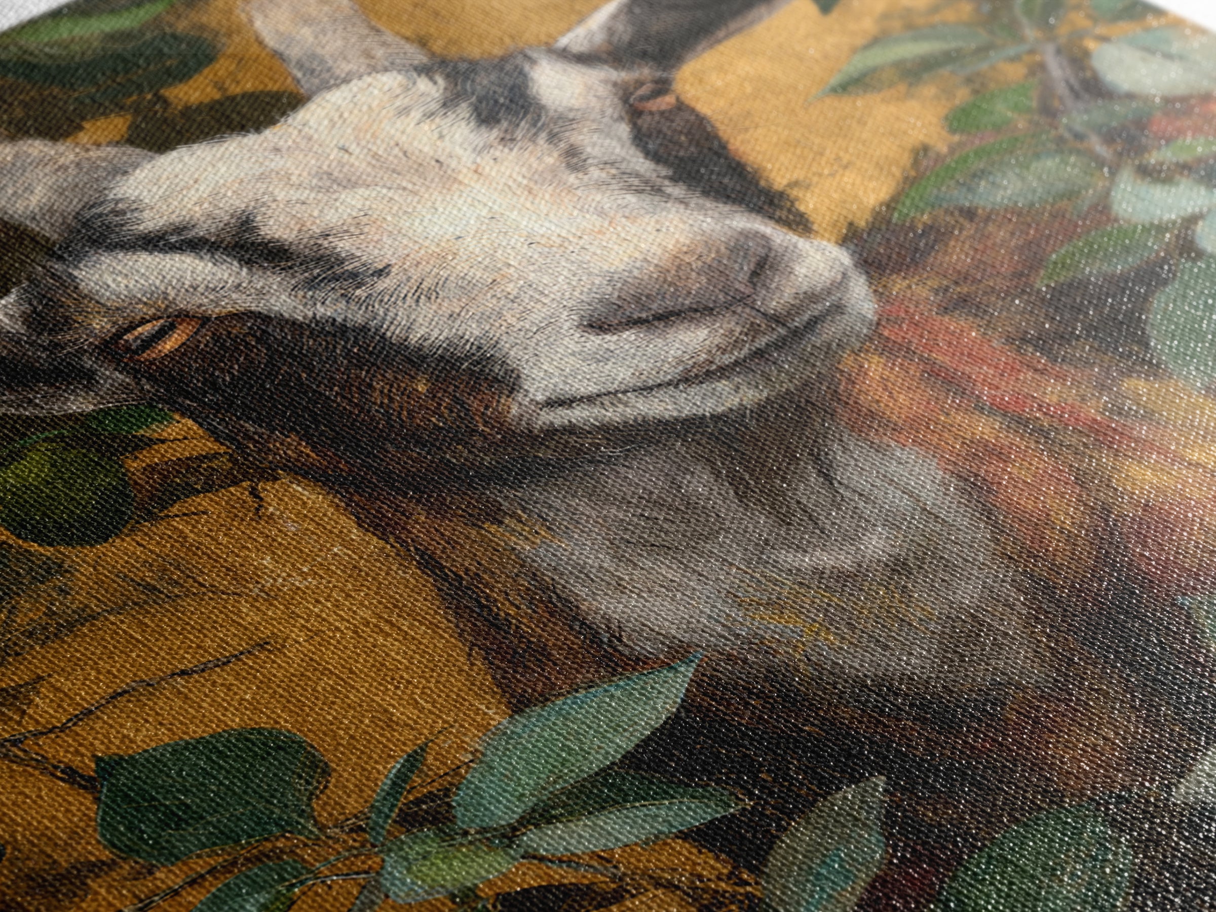 Goat Portrait with Rustic Folk Art Personality Canvas Print, Animal Art, Home Decor, Living Room Decor, Fine Art, Creature, ANI-2x3-29