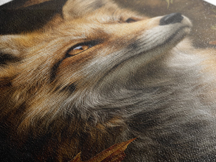 Dignified Fox Portrait Framed Canvas Print, Animal Art, Printable, Living Room Decor, Creature, Nursery, Boho Wall Art, ANI-2x3-33