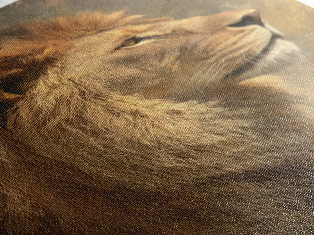 Regal Lion Profile Framed Canvas Print, Animal Art, Decor, Living Room Decor, Abstract Art, Creature, Printable Art, ANI-2x3-41