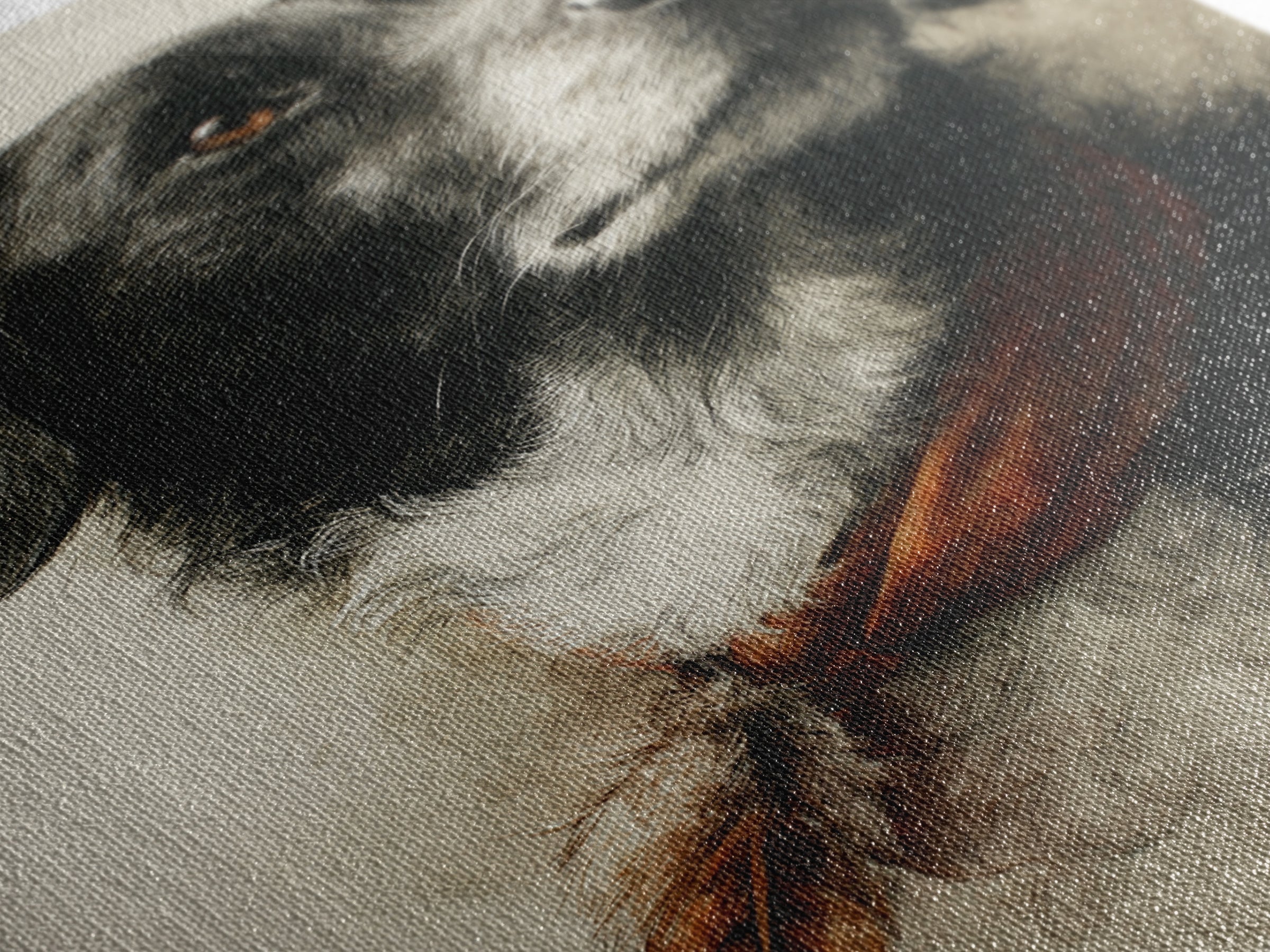 Dog Portrait with Painterly Collar and Loyal Canvas Print, Animal Art, Digital Prints, Living Room Decor, Fine Art, Creature, ANI-2x3-45