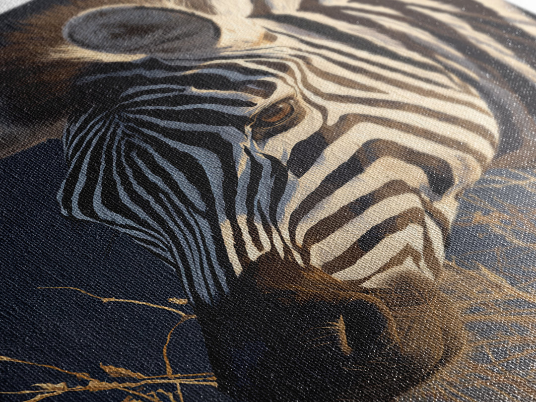 Zebra Portrait with Bold Graphic Stripe Pattern Canvas Print, Animal Art, Print, Living Room Decor, Fine Art, Creature, ANI-2x3-49