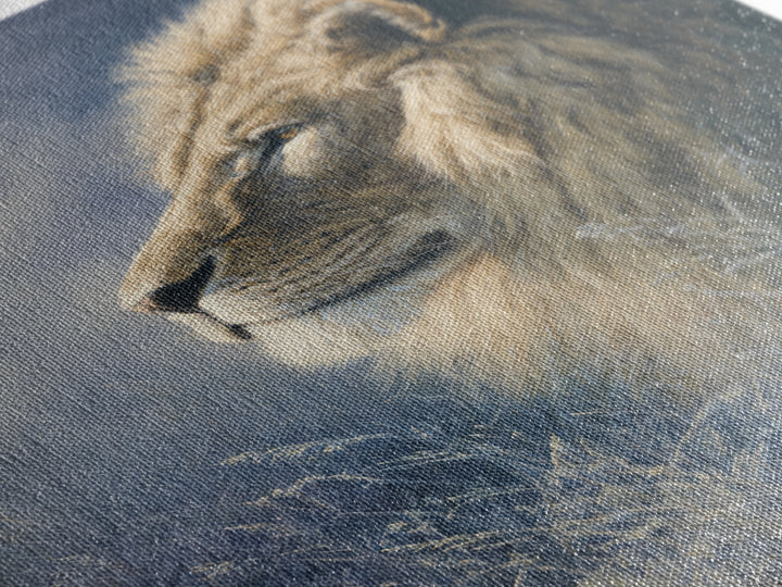 Regal Lion Profile Canvas Print, Animal Art, Original Painting, Living Room Decor, Fine Art, Creature, Boho Wall Art, ANI-2x3-65