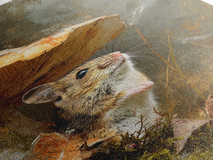 Tiny Field Mouse Canvas Print, Animal Art, Home Decor, Living Room Decor, Oil Painting, Creature, Art Deco, Original Art, ANI-2x3-66