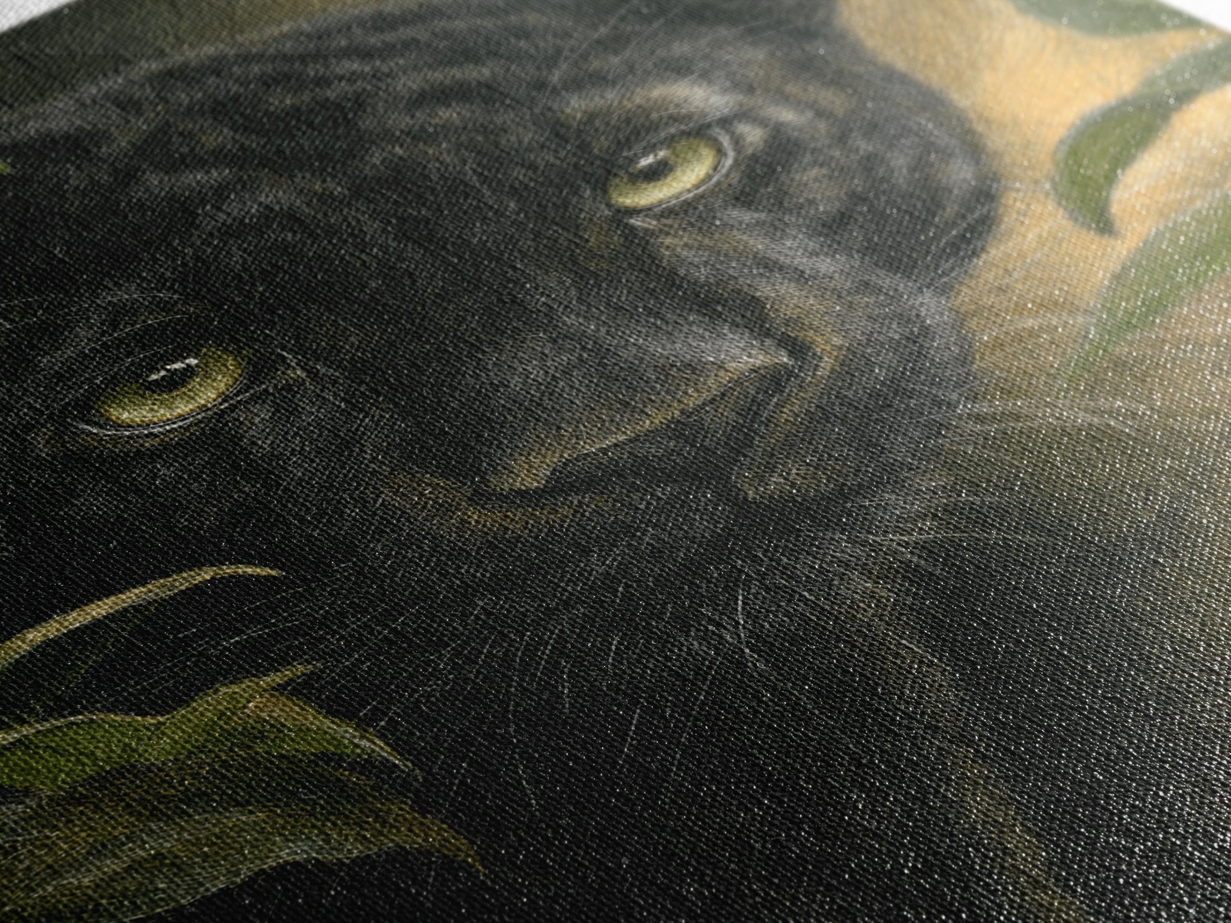 Dramatic Black Panther Emerging from Deep Jungle Canvas Print, Animal Art, Print, Living Room Decor, Abstract Art, Creature, ANI-2x3-86