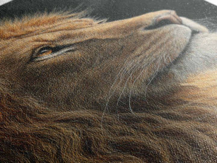 Regal Lion Profile Framed Canvas Print, Animal Art, Nursery Wall Art, Living Room Decor, Watercolor Art, Creature, ANI-2x3-89