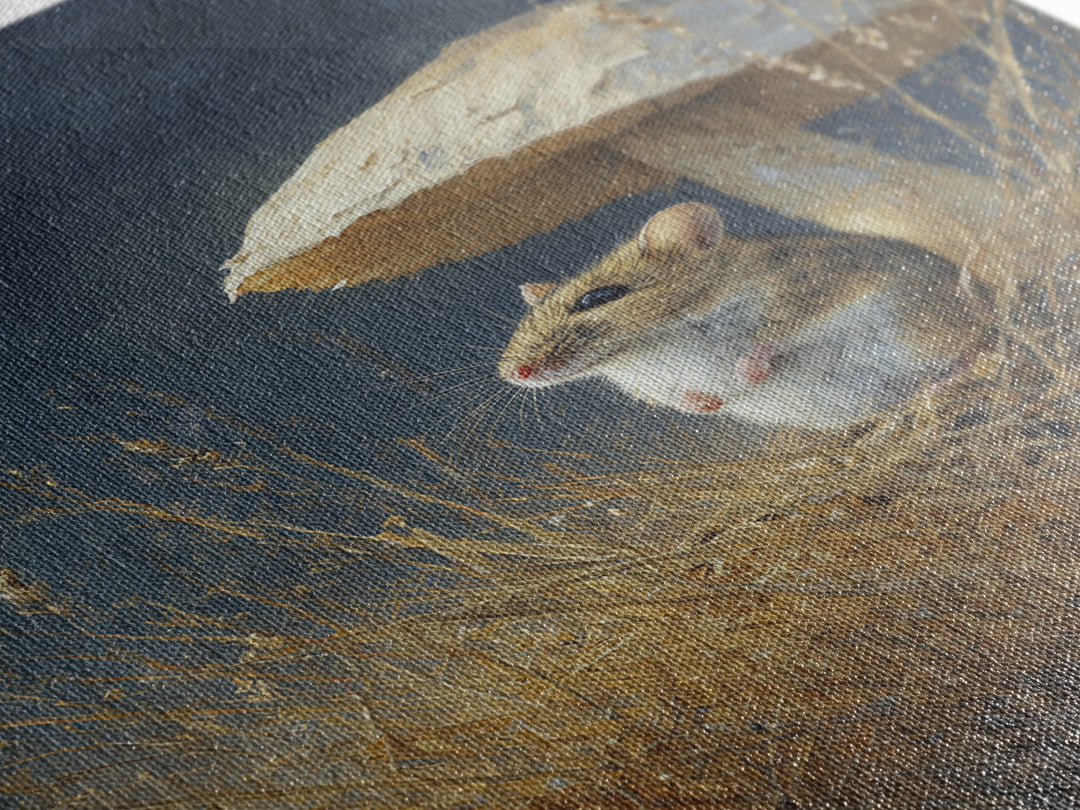 Tiny Field Mouse Framed Canvas Print, Animal Art, Digital Art, Living Room Decor, Fine Art, Creature, Farmhouse Decor, ANI-2x3-90