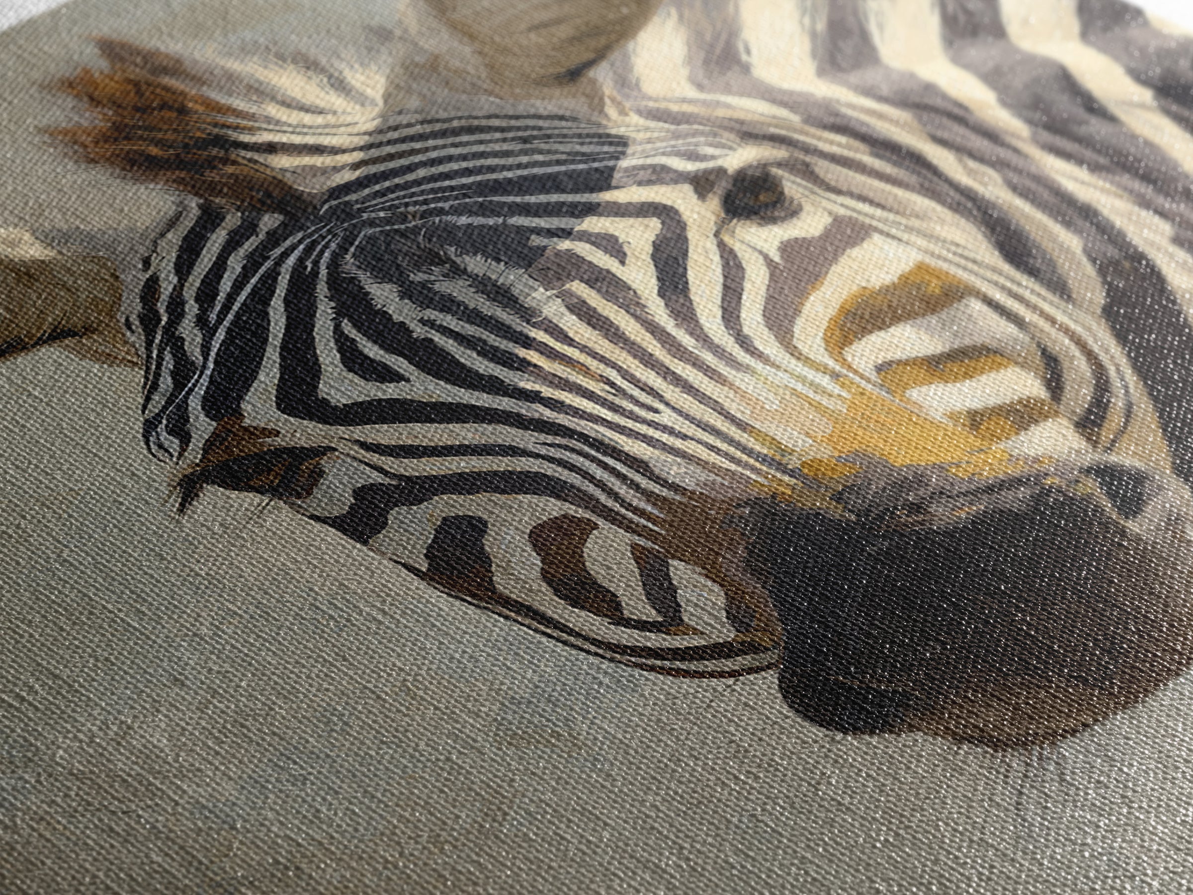 Zebra Portrait with Bold Graphic Stripe Pattern Canvas Print, Animal Art, Digital Wall Art, Living Room Decor, Creature, ANI-2x3-97