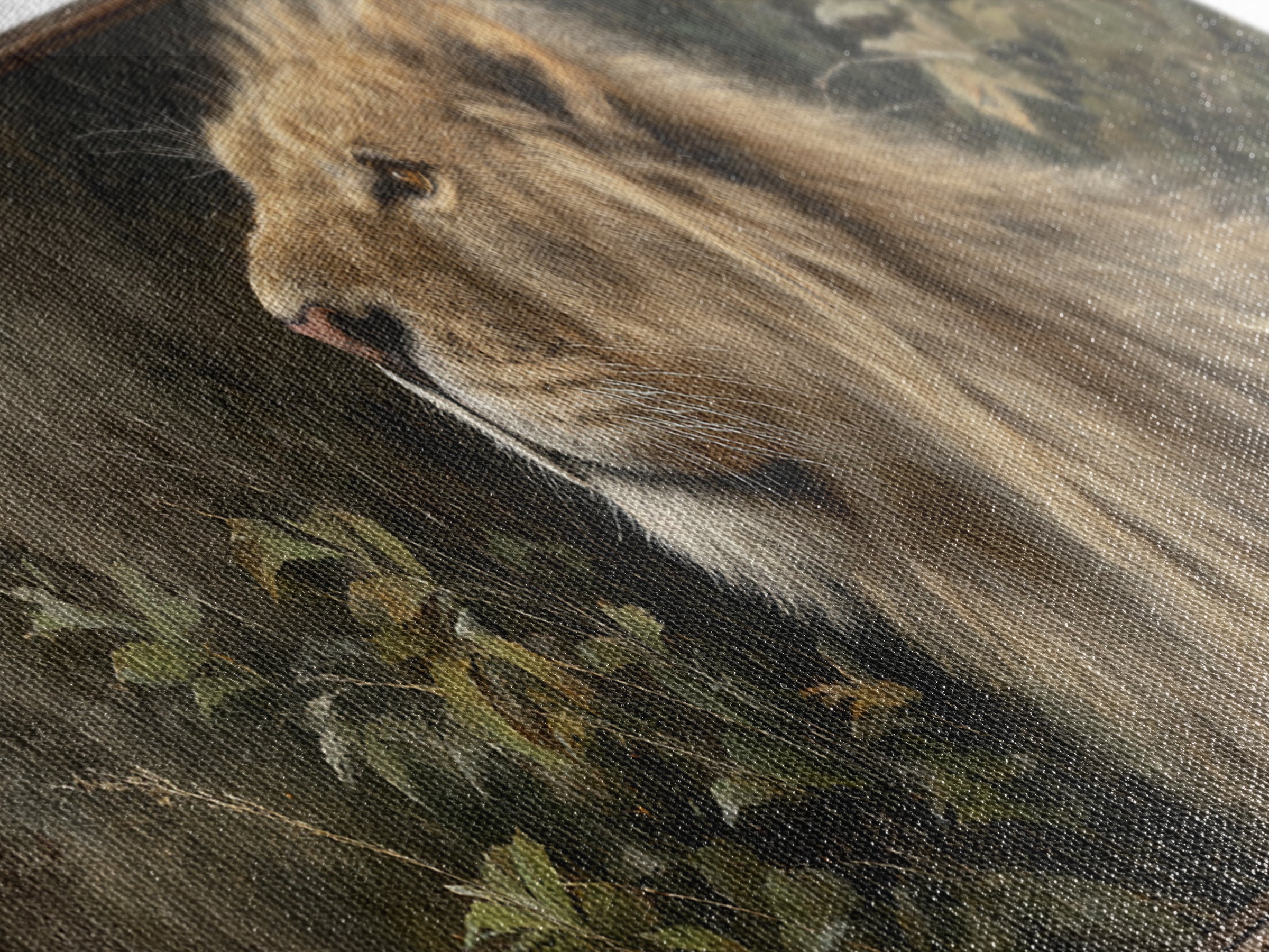 Regal Lion Profile Canvas Print, Animal Art, Farmhouse Decor, Living Room Decor, Abstract Art, Creature, Neutral Decor, ANI-3x1-25