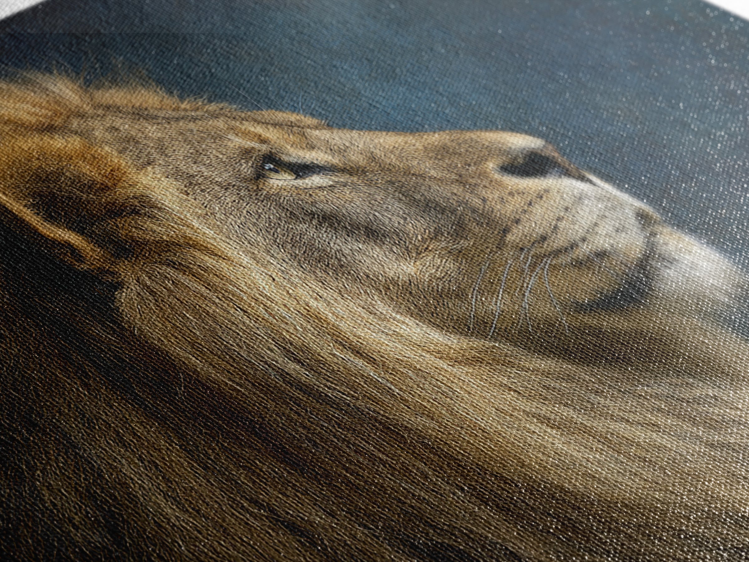 Regal Lion Profile Canvas Print, Animal Art, Living Room Decor, Oil Painting, Creature, Fine Art Print, Statement Artwork, ANI-3x2-37