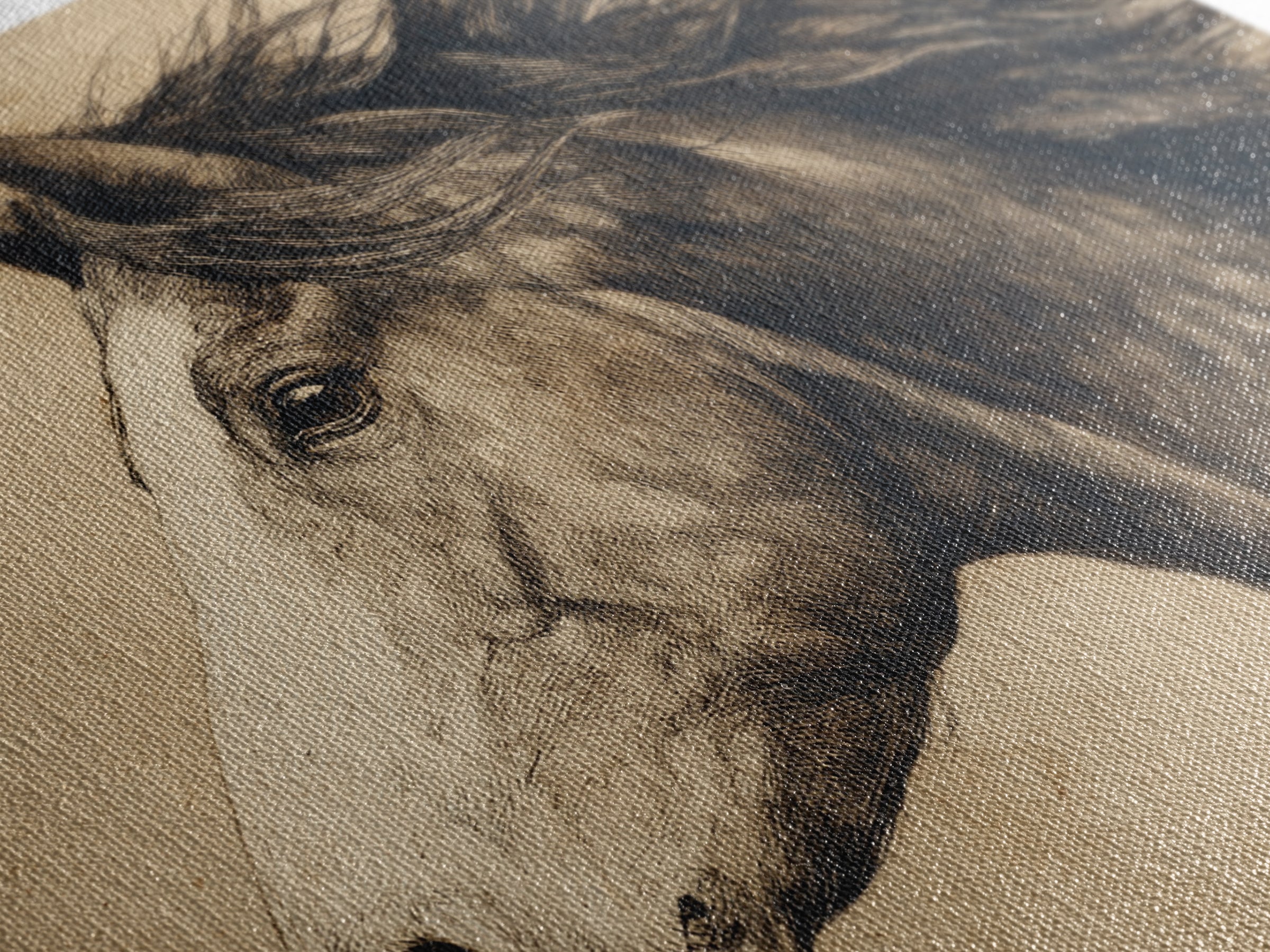 Majestic Horse Head Framed Canvas Print, Animal Art, Wall Decor, Living Room Decor, Oil Painting, Creature, Nursery Wall Art, ANI-3x2-55