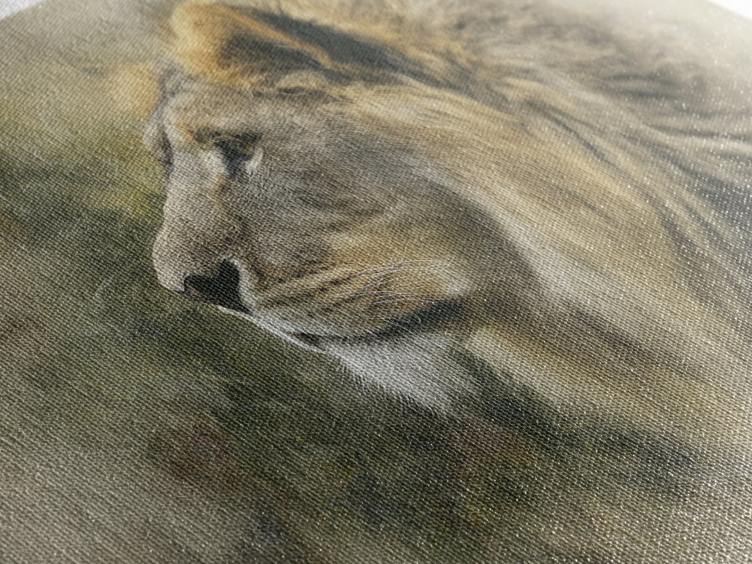 Regal Lion Profile Canvas Print, Animal Art, Living Room Decor, Oil Painting, Creature, Fine Art Print, Statement Artwork, ANI-3x2-61