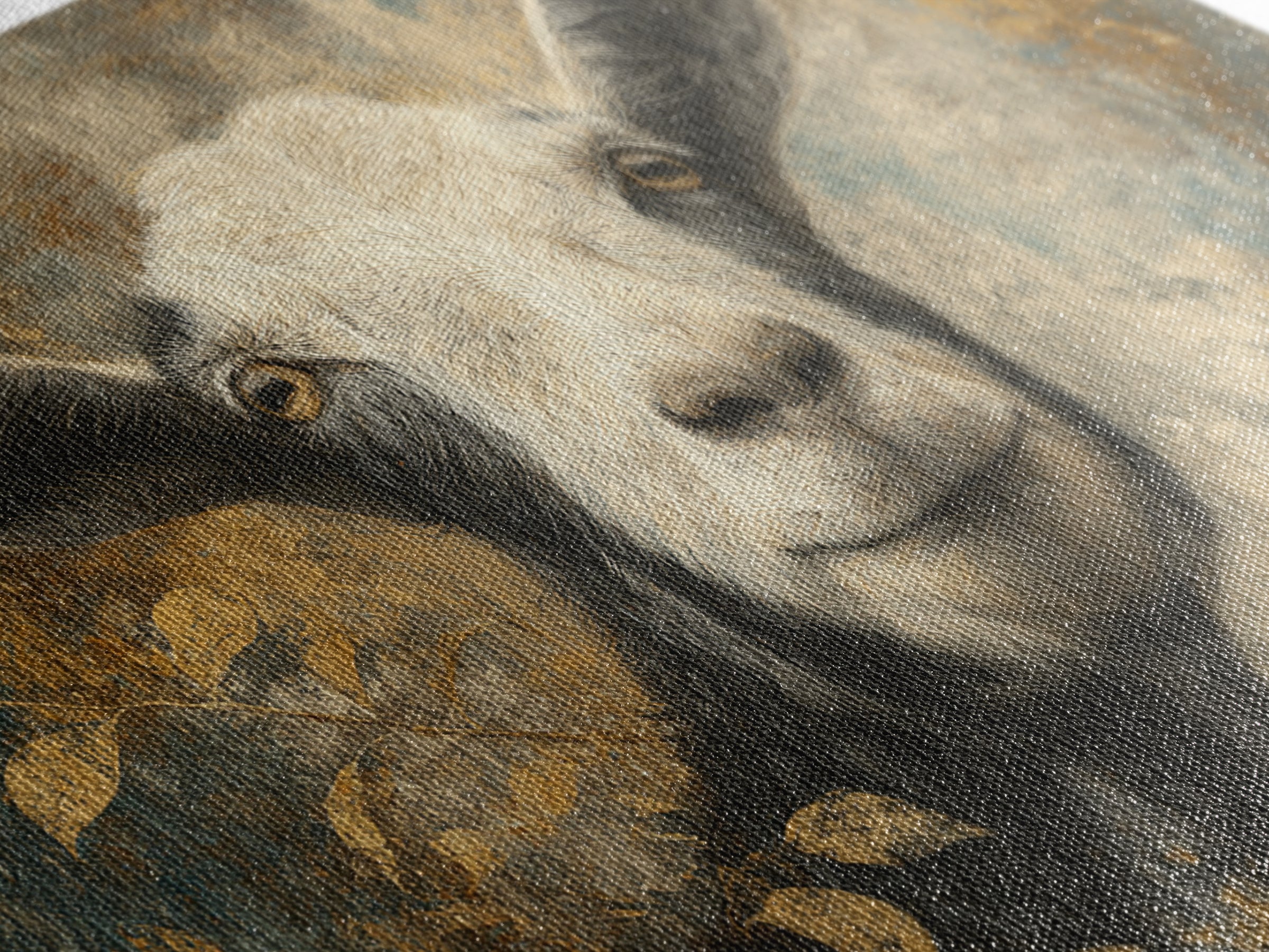 Goat Portrait with Rustic Folk Art Personality Canvas Print, Animal Art, Modern Wall Art, Living Room Decor, Fine Art, Creature, ANI-3x2-73