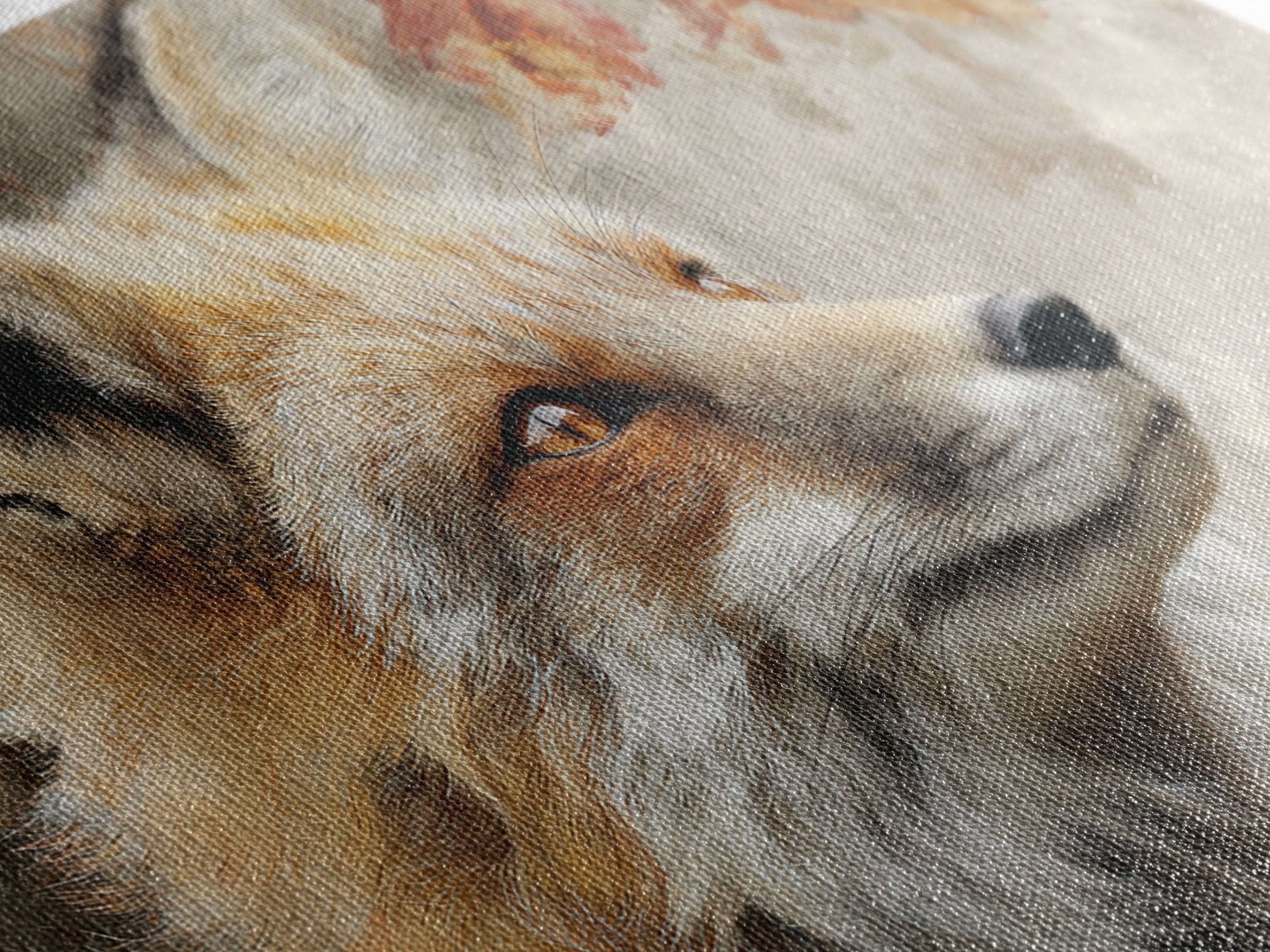Dignified Fox Portrait Framed Canvas Print, Animal Art, Gallery Decor, Living Room Decor, Oil Painting, Creature, ANI-3x2-77