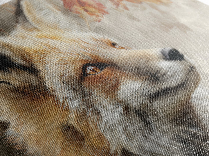 Dignified Fox Portrait Framed Canvas Print, Animal Art, Gallery Decor, Living Room Decor, Oil Painting, Creature, ANI-3x2-77