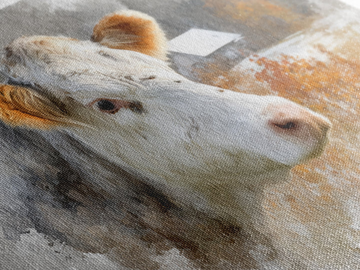 Gentle Cow Portrait Canvas Print, Animal Art, Wall Art, Living Room Decor, Fine Art, Creature, Nursery Decor, Art Deco, ANI-3x2-83