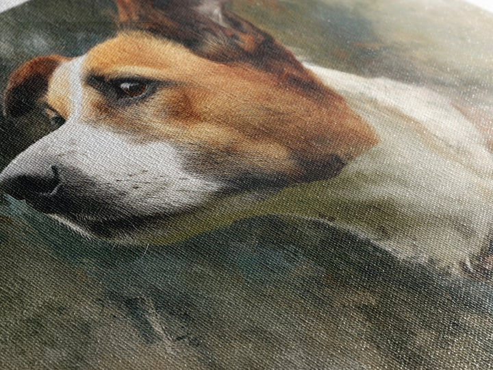 Dog Portrait with Painterly Collar and Loyal Canvas Print, Animal Art, Trendy Wall Art, Living Room Decor, Fine Art, Creature, ANI-3x2-89