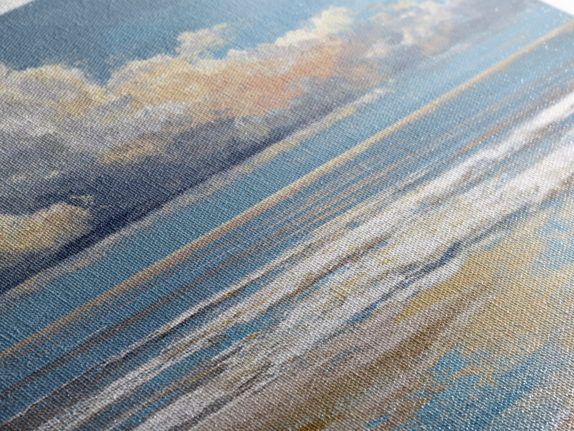 Dramatic Seascape with Foam and Storm Clouds Framed Canvas Print, Art, Living Room Decor, Fine Art, Art Nouveau, ART-1x1-48
