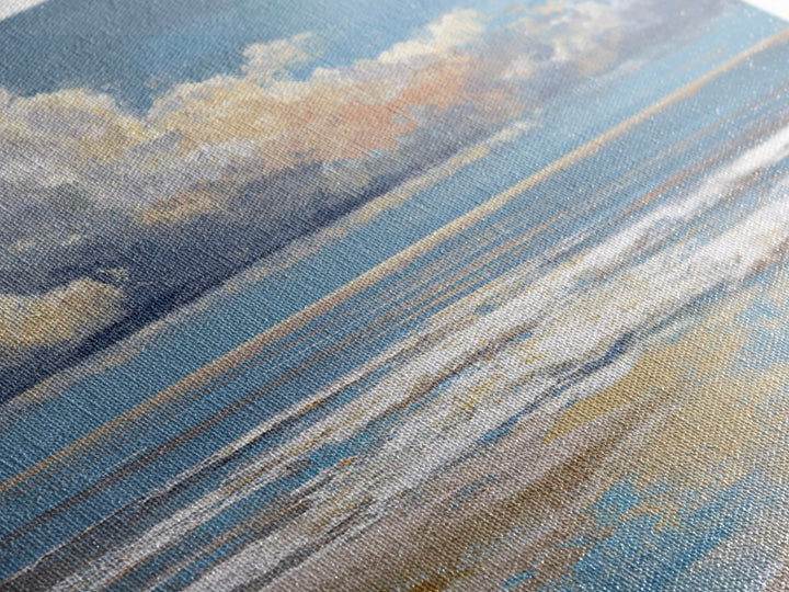 Dramatic Seascape with Foam and Storm Clouds Framed Canvas Print, Art, Living Room Decor, Fine Art, Art Nouveau, ART-1x1-48