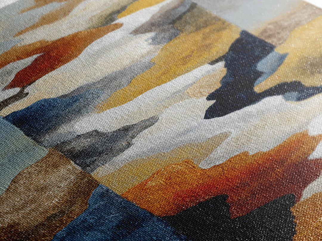 Contemporary Abstract with Layered Pigments and Energetic Canvas Print, Art, Framed Art, Living Room Decor, Fine Art, ART-1x3-14
