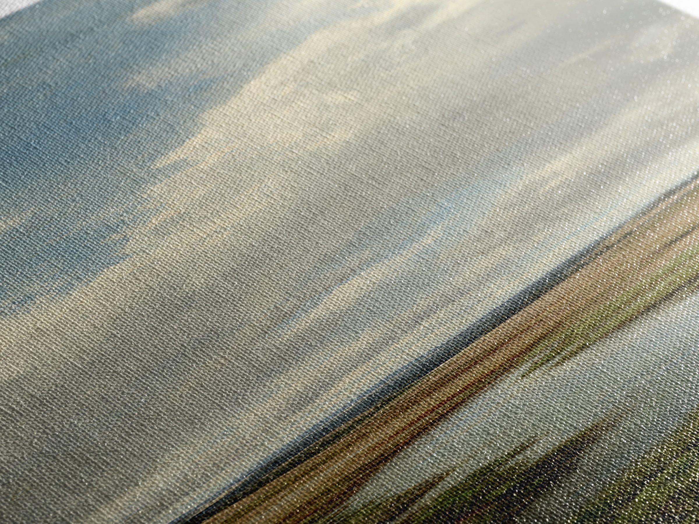 Classic Landscape with Winding River and Atmospheric Canvas Print, Art, Textured Painting, Living Room Decor, Oil Painting, ART-1x3-39