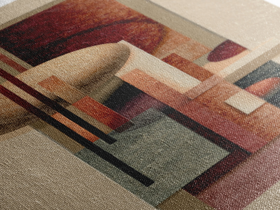 Modern Sculptural Shapes Rendered as Painted Forms Canvas Print, Art, Wood Wall Art, Living Room Decor, Fine Art, ART-1x3-42