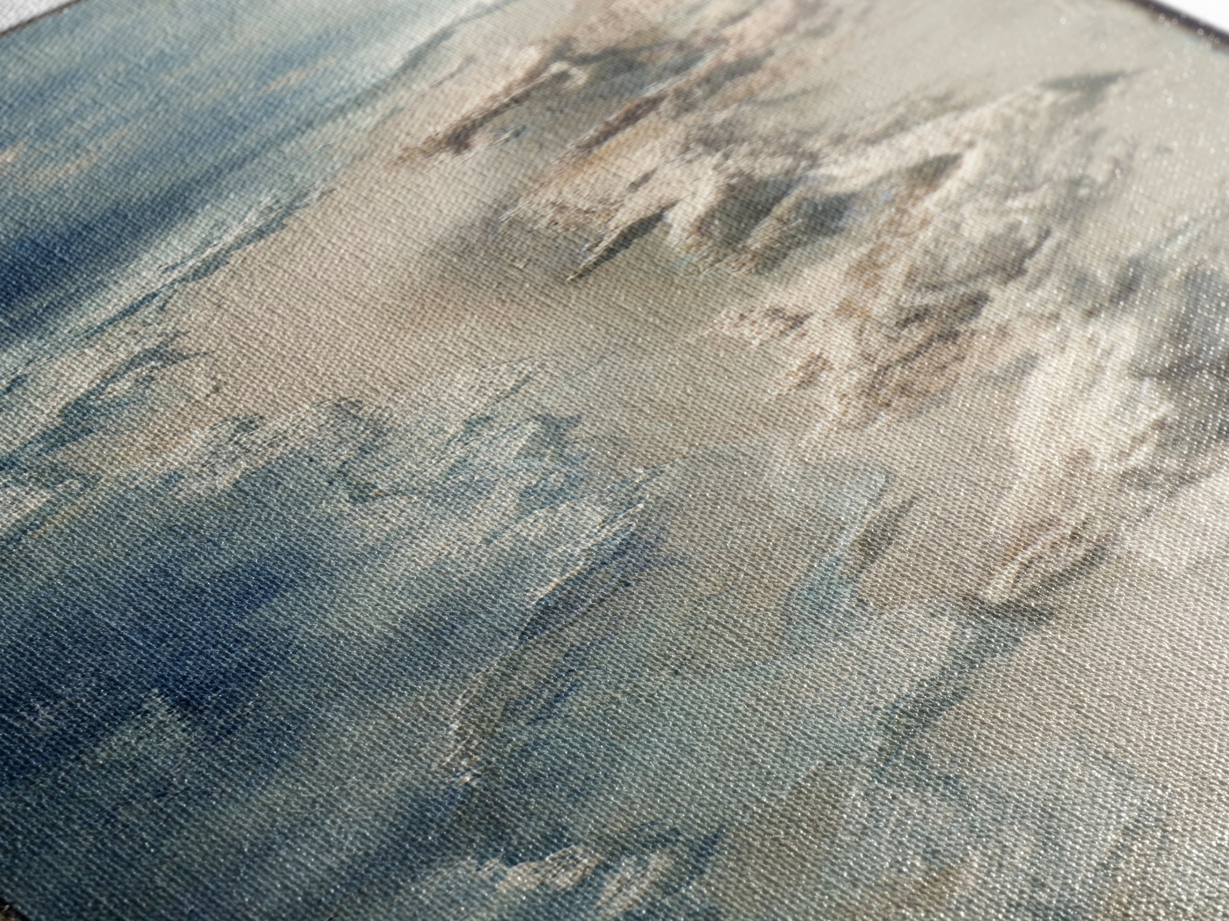 Dramatic Seascape with Foam and Storm Clouds Canvas Print, Art, Luxury Decor, Living Room Decor, Abstract Art, ART-1x3-60